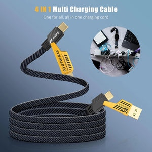 4 In 1 Multi USB PD Charging Cable (Type-C To C, C To Lightning, USB To C, USB To Lightning)