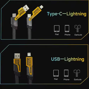 4 In 1 Multi USB PD Charging Cable (Type-C To C, C To Lightning, USB To C, USB To Lightning)